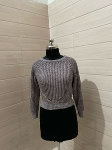 Guess glitter Grey Knit Cropped Sweater