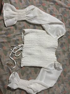 White Smocked Top