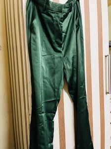 Green Satin Pants