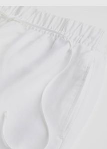 White Linen Drawstring Shorts