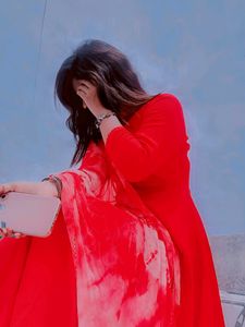 cherry red Anarkali suit❤️