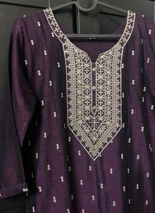 Embroidered Purple Kurta