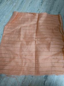 Peach Colour Saree (Unstitched Blouse)