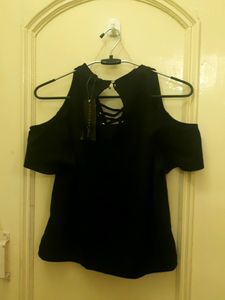Solid Black Designer Top Which Is Totally New With Tag