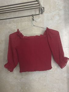 Red Off Shoulder Top