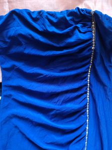 Blue Tube Ruffle Dress
