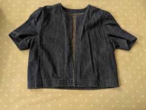 Denim Short Sleeve Top