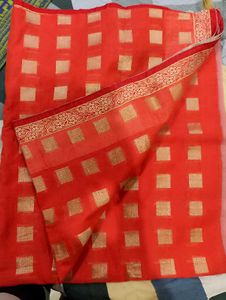 Orange Saree With Blouse