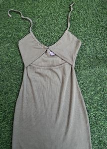 beautiful and sexy olive green colour dress