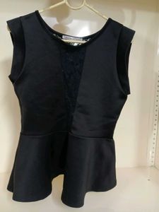 Chic Black Peplum Top