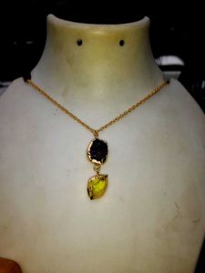 Real amethyst and citrine Pendant Necklace