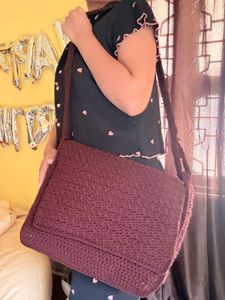 Crochet Crossbody Messenger Bag