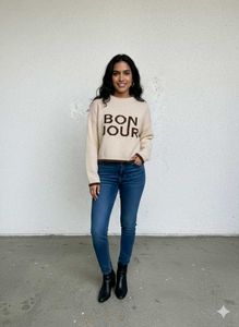 Bonjour Cropped Sweater