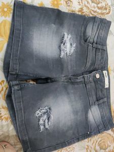 Distressed Denim Shorts
