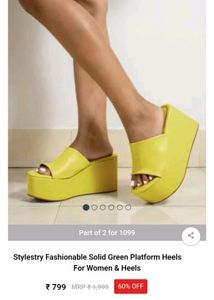 Line Green Platform Sandal