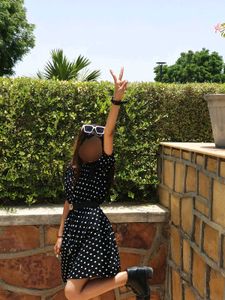 Black Dress With White Dots