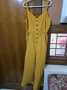 Shein Yellow Polka Dot Jumpsuit