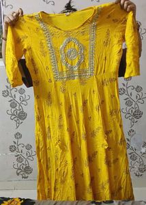 Yellow Embroidered Kurta