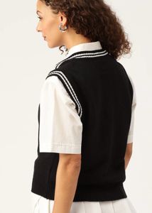 Kook N Keech Women Black Sweater Vest