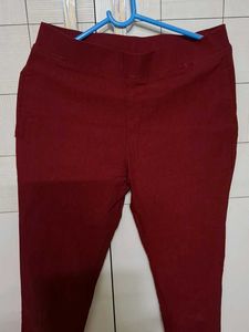 maroon Slim Fit Pants