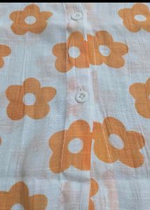Orange Floral Button-Down