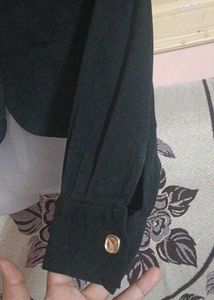 Open Front Korean Crop Shirt