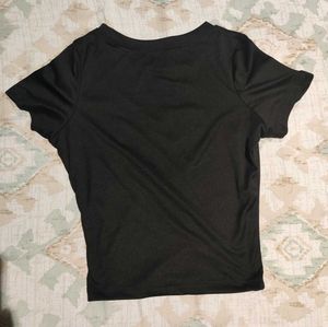 Black compressed crop top