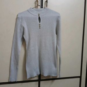 Elegant Gray Knit Top