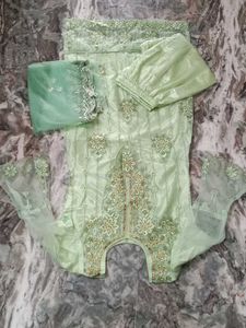 Mint Green Embellished Pakistani Suit