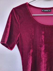 Shein Wine Velvet Top/ Small