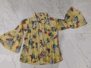 Floral Bell Sleeve Top