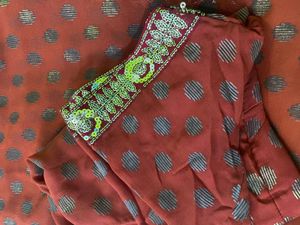 Rust Color Party Wear Georgette Saree