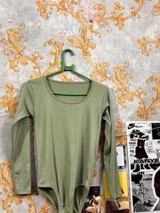 Olive green bodysuit for women