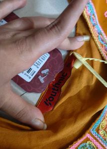 Youthnic Mustard Embroidery Kurta New With Tag