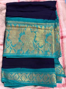 Navy Blue Elegant Sungadi Saree