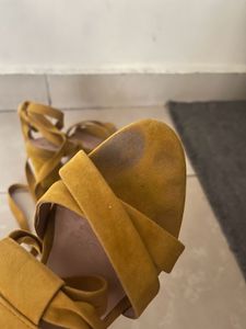 Yellow Tie Up 5inches Heels