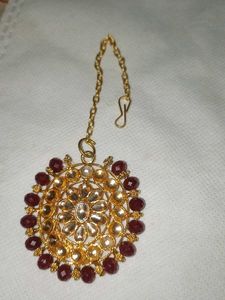 Maroon Beaded Necklace &amp; Earring Set