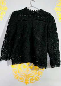 Black Net Party Wear Top