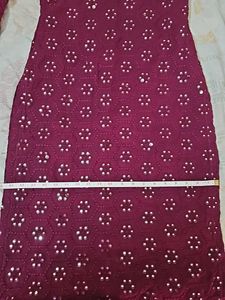 Maroon Embroidered Kurti