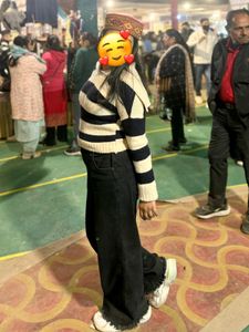 Korean Blue & Beige Sweater