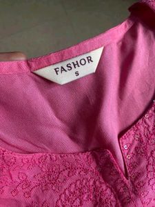 NEW💞 FASHOR Pink Embroidered Kurti💞