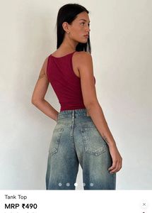burgundy tank top