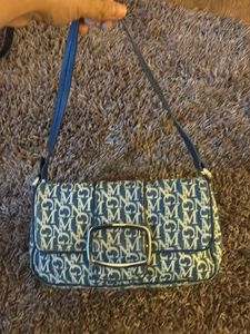 Mango Denim Print Baguette