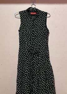 Polka Dot Sleeveless Midi Dress