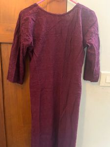Grape Wine Embroidered Kurta – XS/S