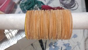 Plain Velvet Metal Bangles Combo 3 Sets