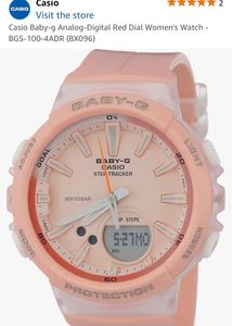 Casio Baby-g Analog-Digital Peach Dial Women&#39;s