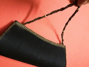 Black Coloured Cylinder Type Hand Bag