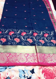 Handloom SilkElegant Navy Blue Saree