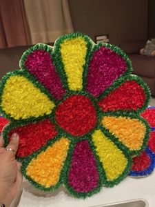 Vibrant Flower Power Shaggy Decor Mats (Set of 3)
